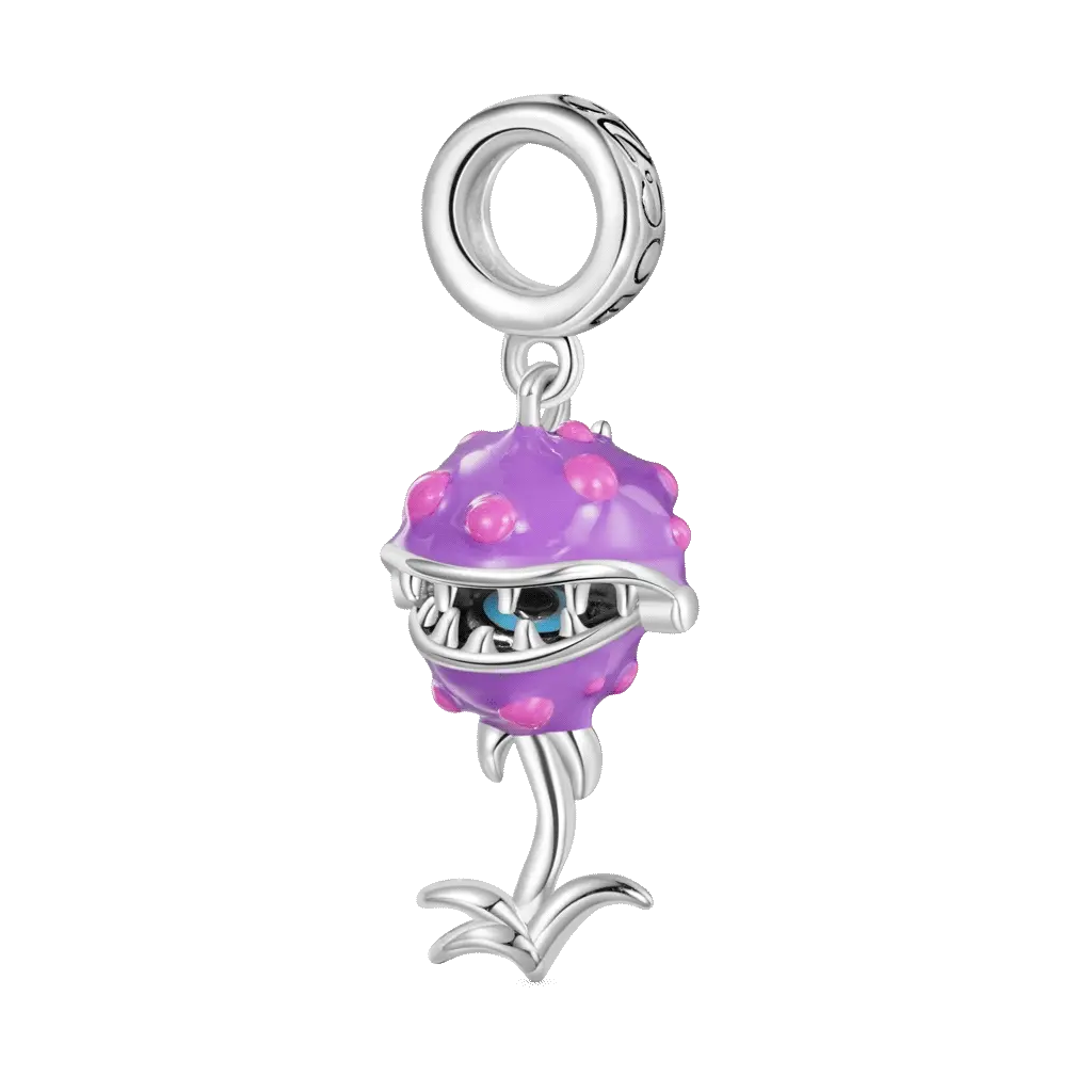 Gnoce Openable Piranha Eyeball Charm Platinum-plated Silver Blend