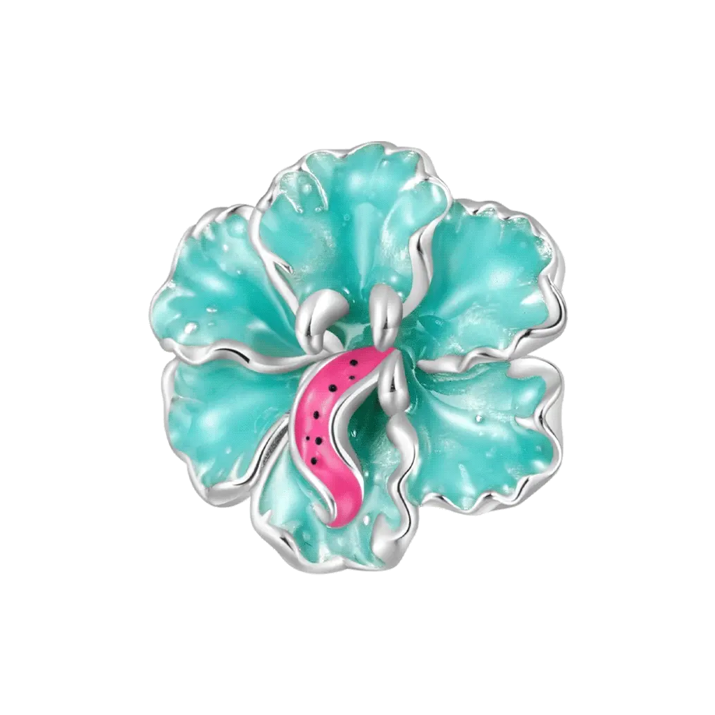 Gnoce Glow-in-the-Dark Piranha Flower Charm Platinum-plated Silver Blend