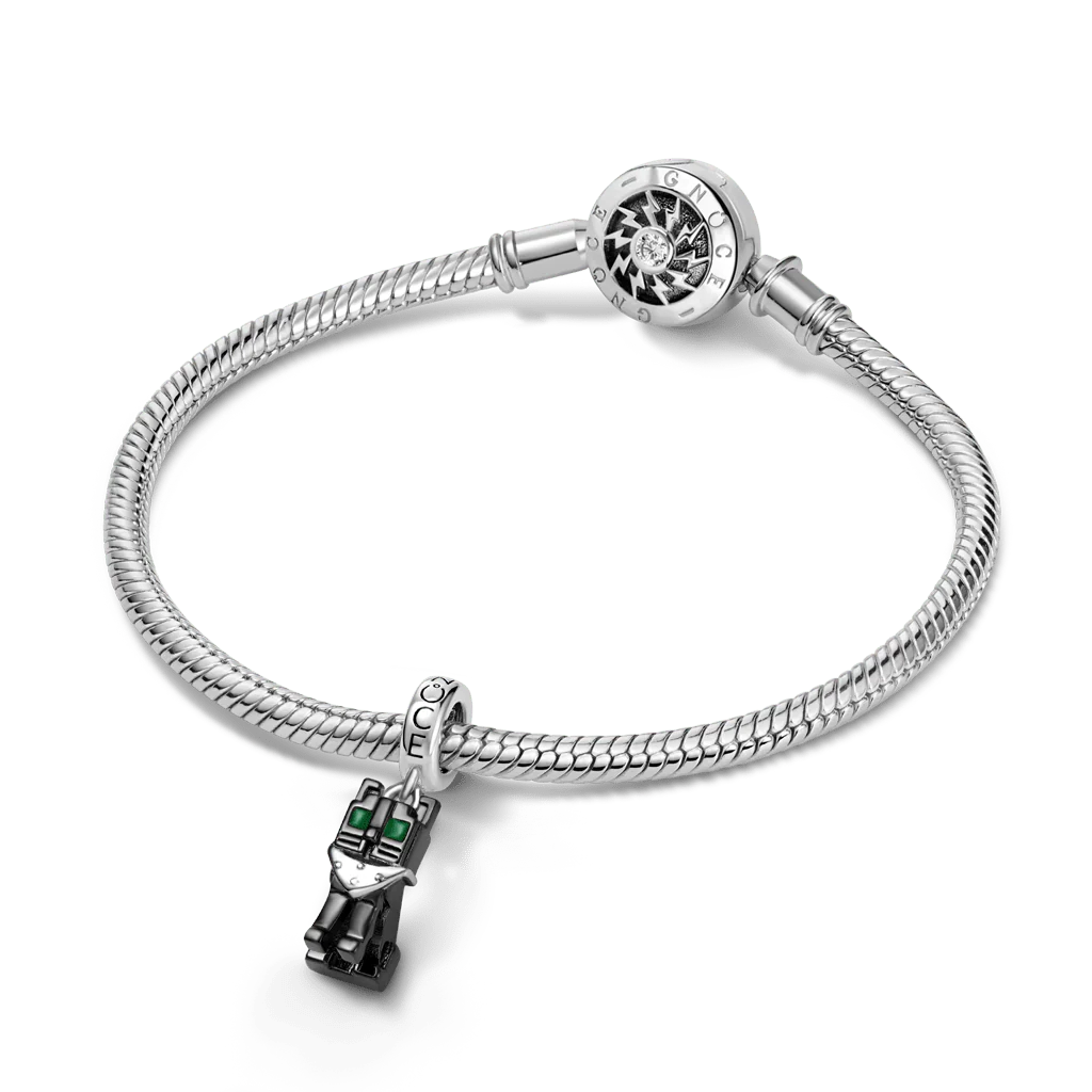 Gnoce Pixel Black Cat Glow-in-the-Dark Charm Platinum-plated Silver Blend - Image 3