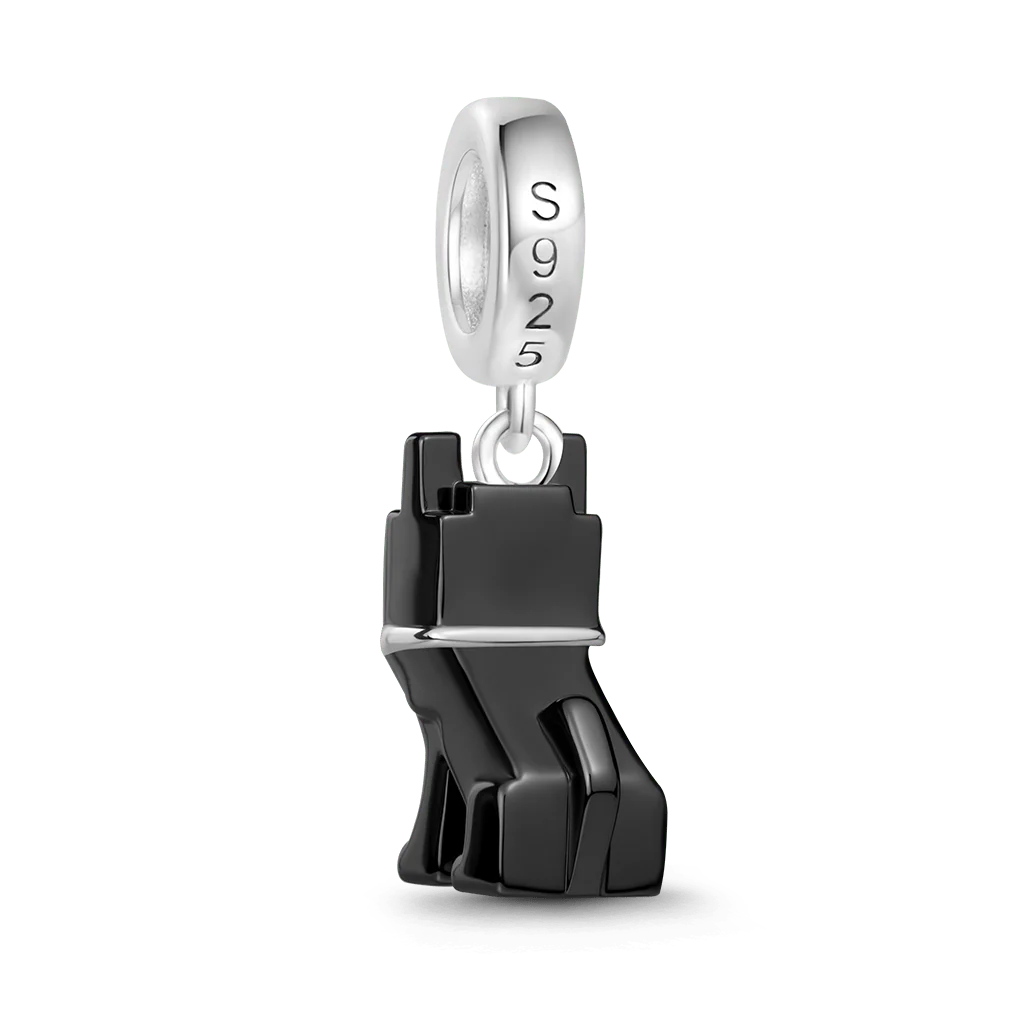 Gnoce Pixel Black Cat Glow-in-the-Dark Charm Platinum-plated Silver Blend - Image 5