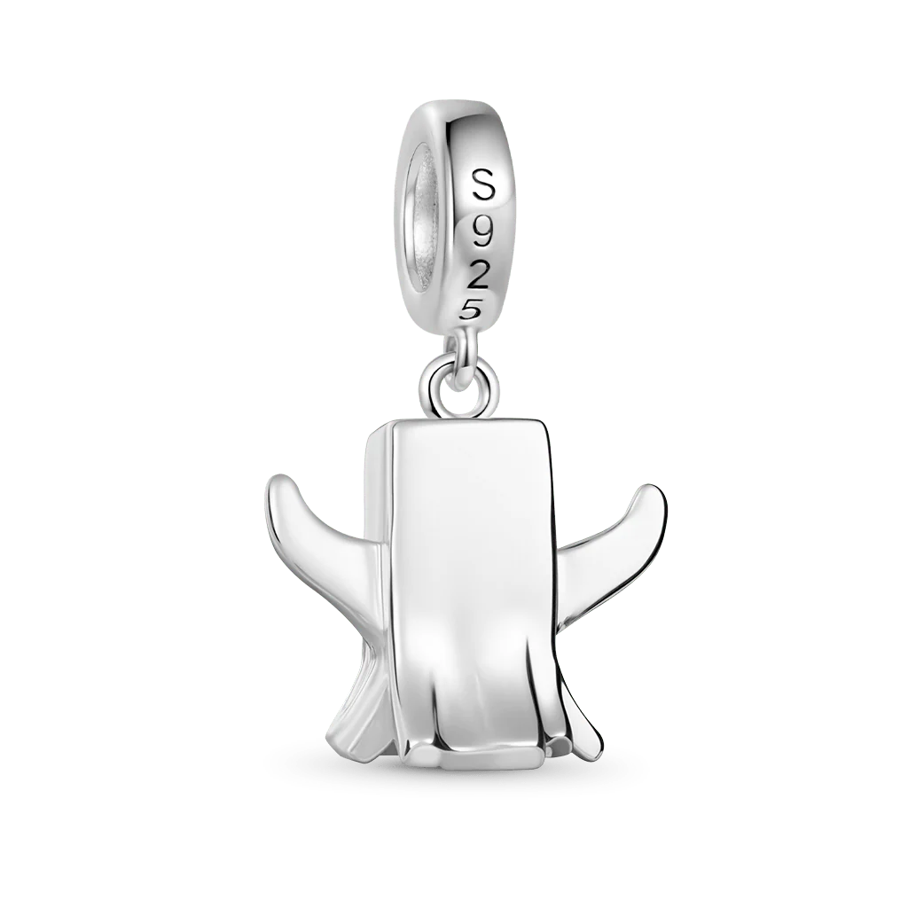 Gnoce Pixel Ghost Glow-in-the-Dark Charm Platinum-plated Silver Blend - Image 5
