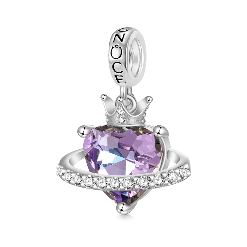 Gnoce Planet Crown Heart Pendant Dangle Charm