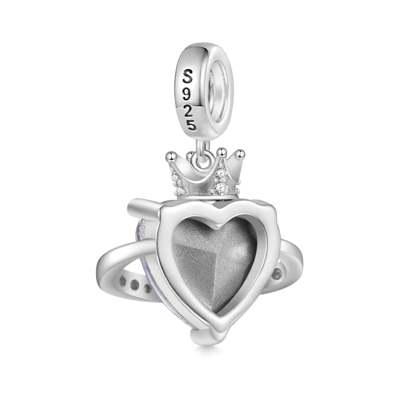 Gnoce Planet Crown Heart Pendant Dangle Charm - Image 2