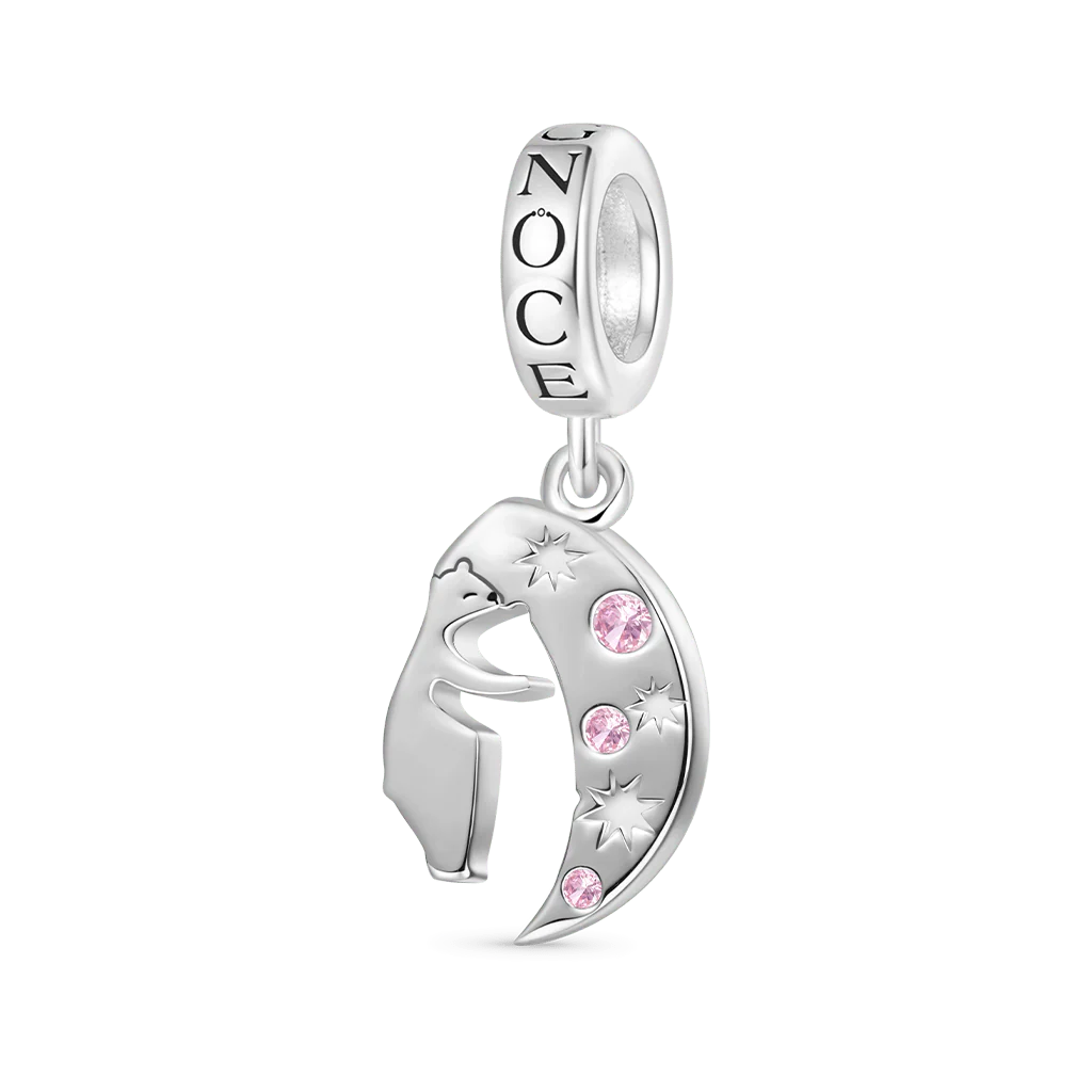 Gnoce Polar Bear Couple Hugging Double Charm Platinum-plated Silver Blend - Image 4