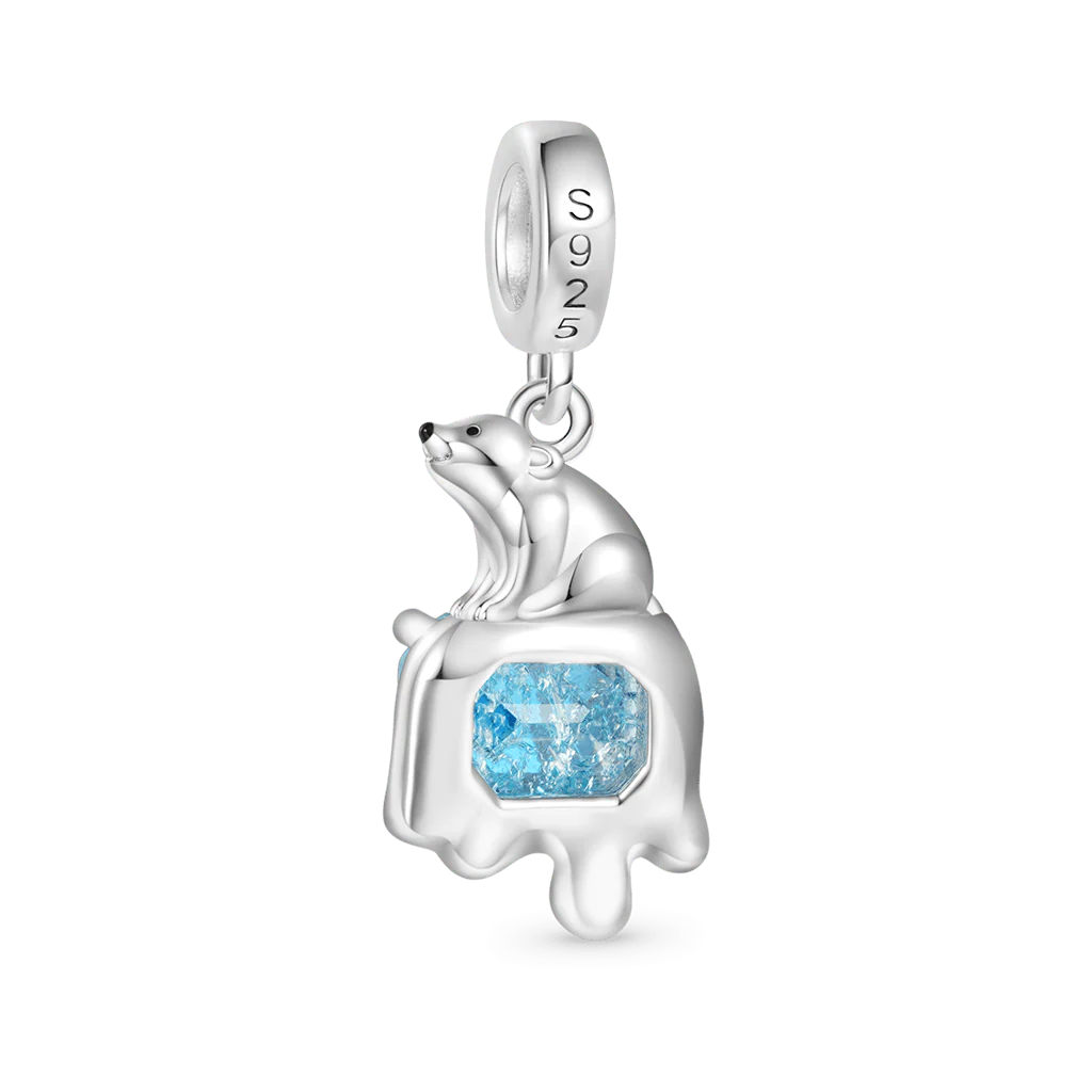 Gnoce Melting Glacier Polar Bear Charm Platinum-plated Silver Blend - Image 2