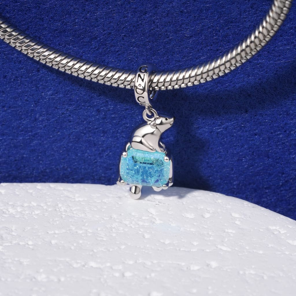 Gnoce Melting Glacier Polar Bear Charm Platinum-plated Silver Blend - Image 3