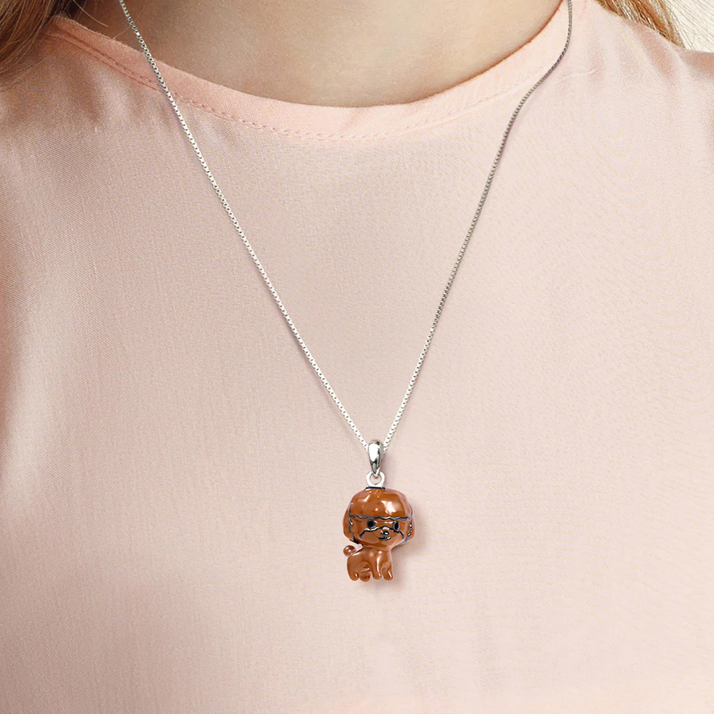 Poodle Puppy Pendant Dangle Charm Sterling Silver - Image 3