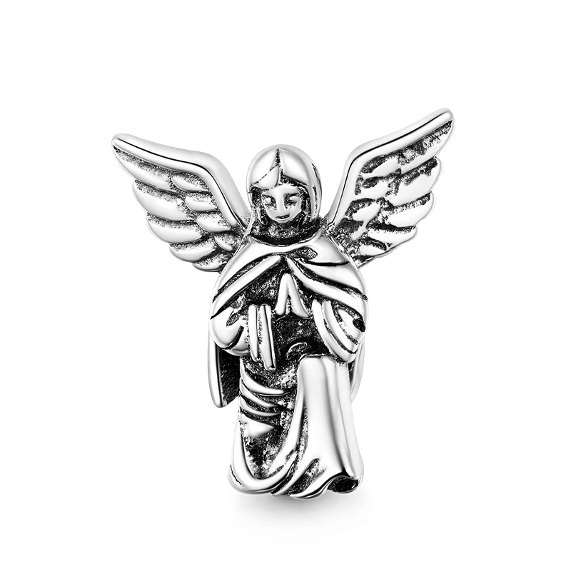 Praying Angel Stopper for Charm Bracelets 925 Sterling Silver