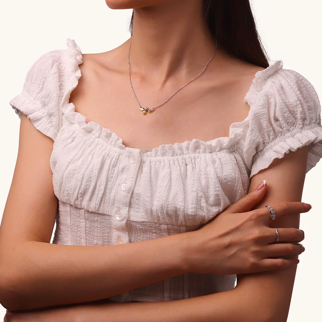 Gnoce Angel Hare Precious Defendor Necklace Platinum-plated Silver Blend - Image 4