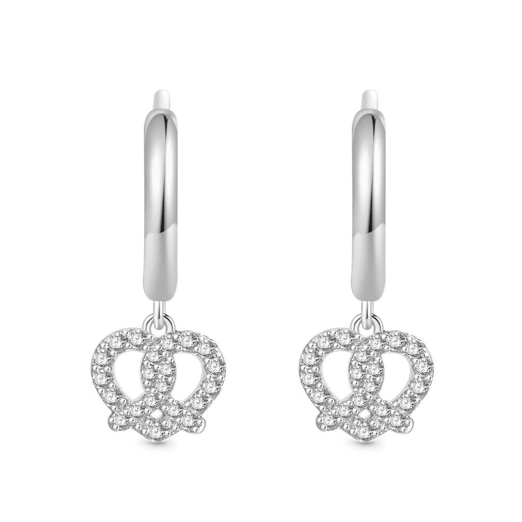 Gnoce Pretzel Food Hoop Earrings Platinum-plated Silver Blend - Image 2