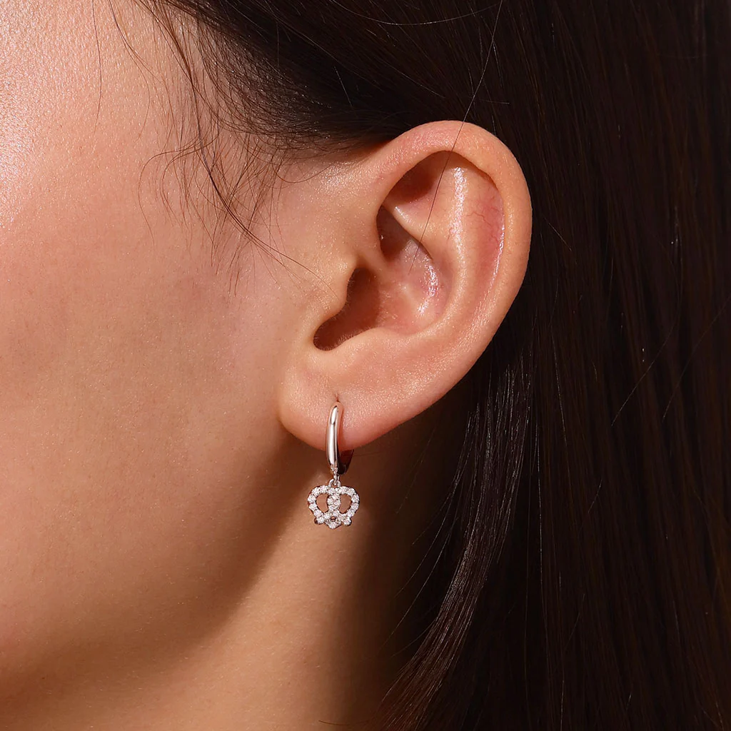 Gnoce Pretzel Food Hoop Earrings Platinum-plated Silver Blend - Image 5