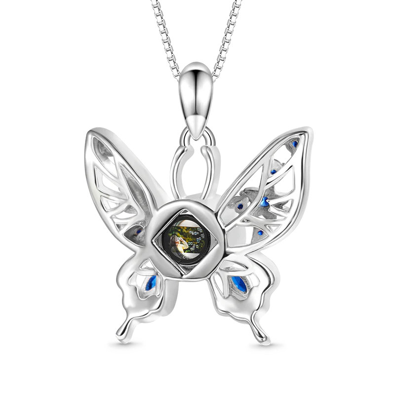 Gnoce Projection Butterfly Personalized Photo Necklace - Image 2