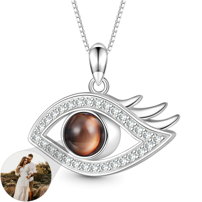 Gnoce Projection Devil's Eye Personalized Photo Necklace