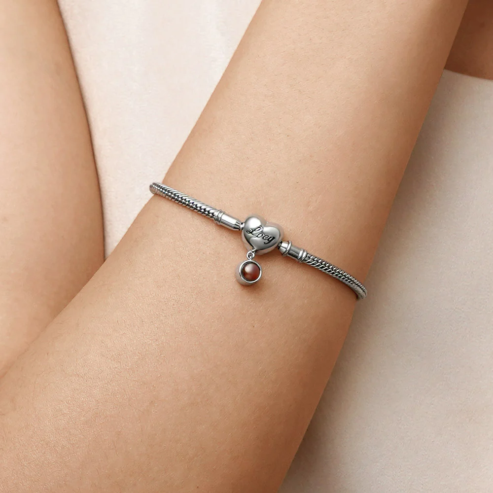 Gnoce Projection Engravable Basic Snake Chain Bracelet - Image 4