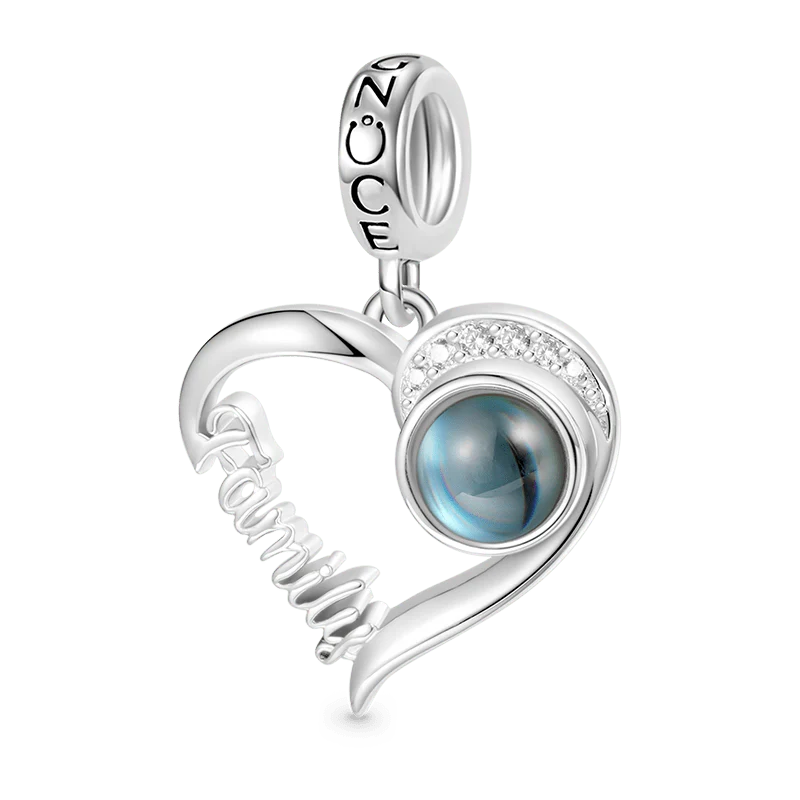 Gnoce Projection Love Family Heart Personalized Charm Platinum-plated Silver Blend - Image 2