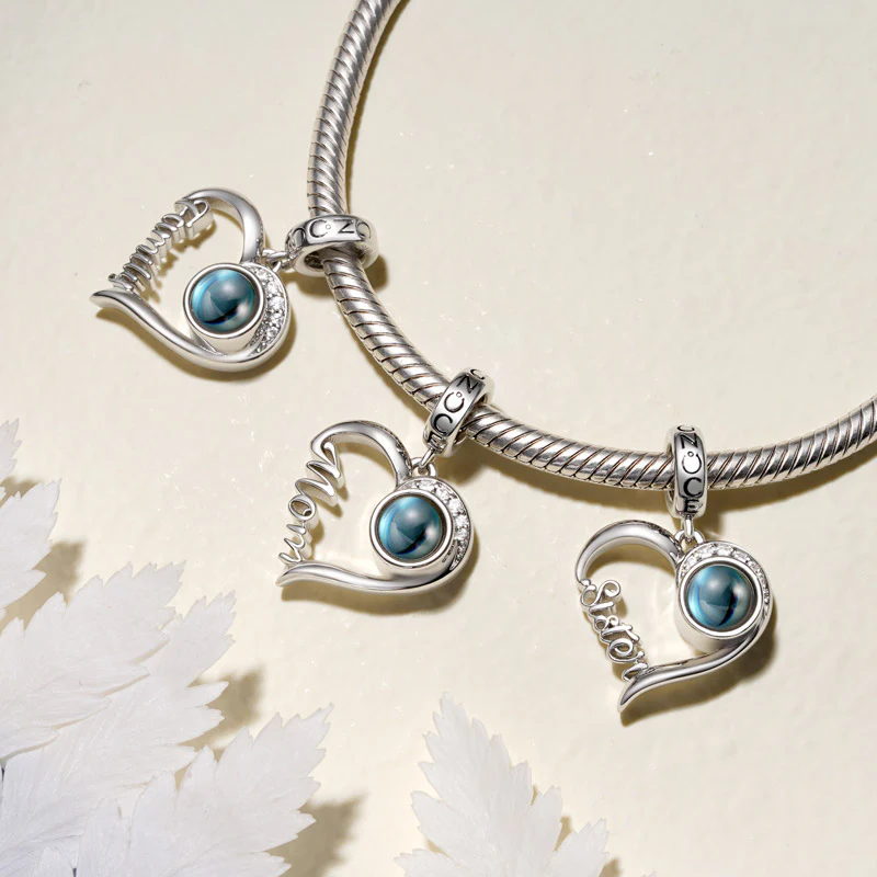 Gnoce Projection Love Family Heart Personalized Charm Platinum-plated Silver Blend - Image 4