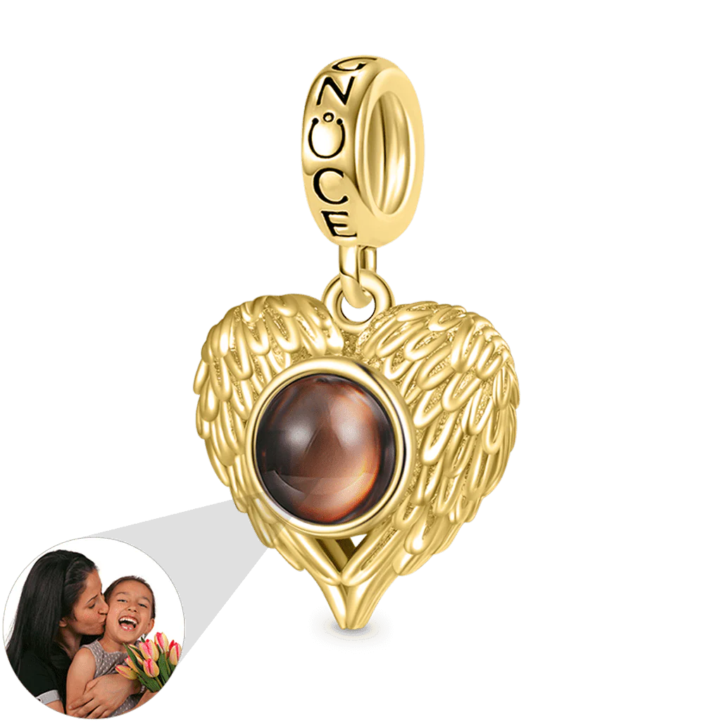 Gnoce Projection Heart Photo Charm Platinum-plated Silver Blend - Image 3