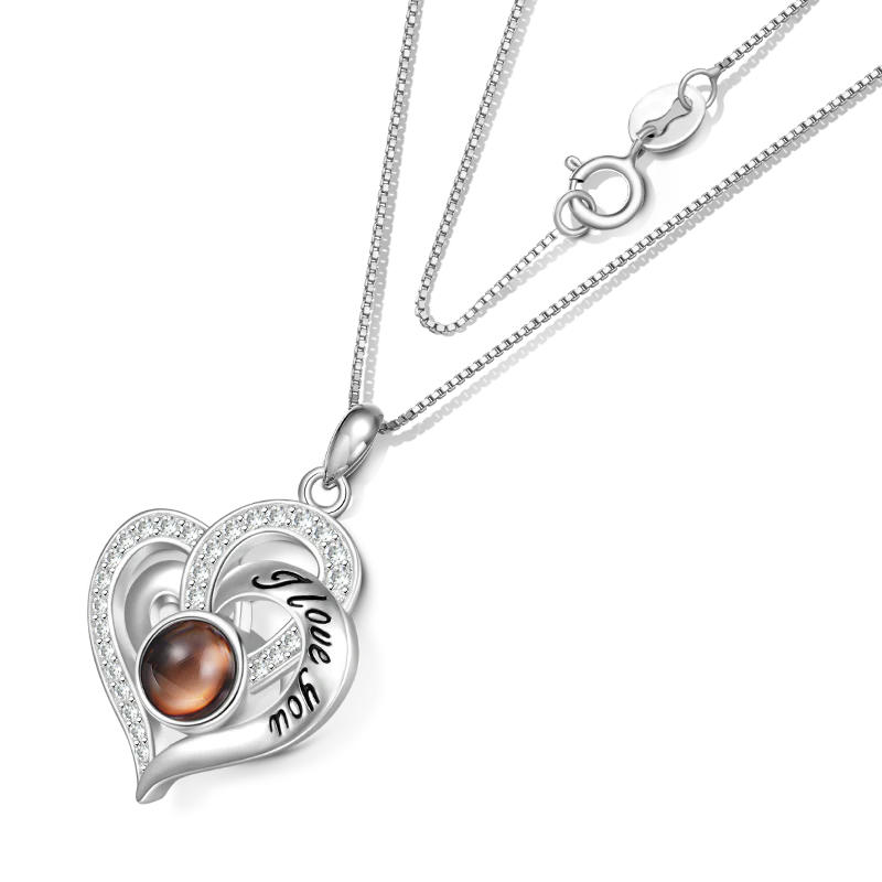 Gnoce Projection Love Heart Personalized Photo Necklace - Image 2