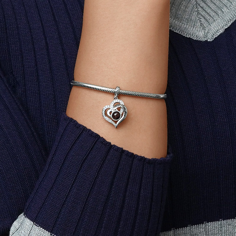 Gnoce Projection Love Heart Personalized Charm Platinum-plated Silver Blend - Image 4