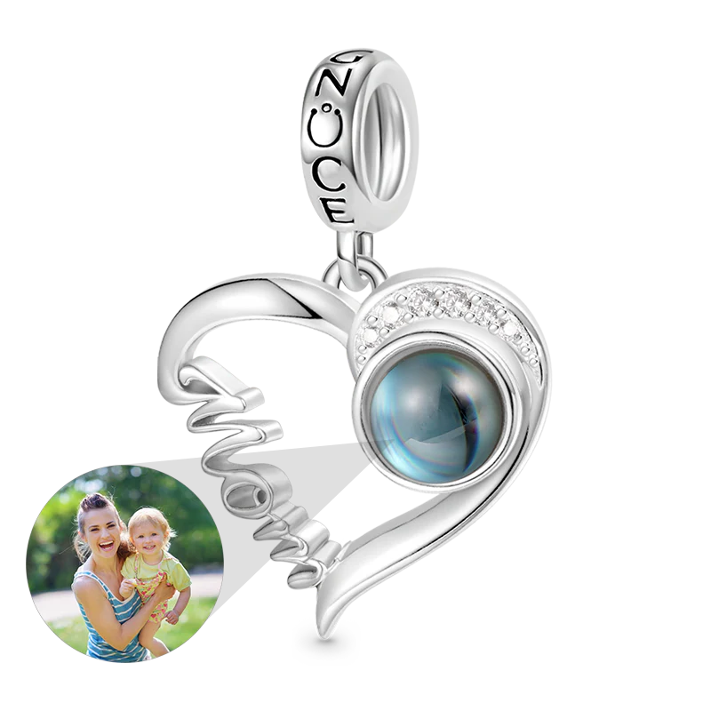 Gnoce Projection Mom Love Personalized Charm Platinum-plated Silver Blend
