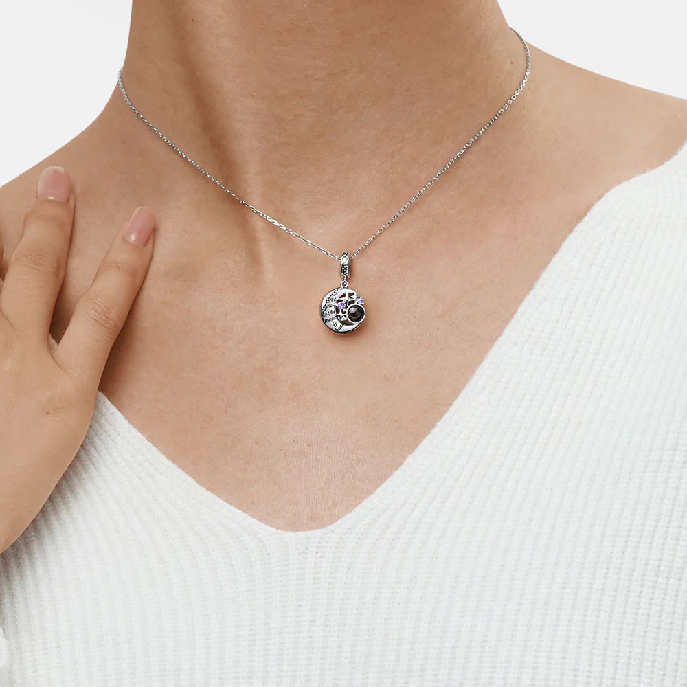 Gnoce Projection Moon & Star Photo Charm Platinum-plated Silver Blend - Image 3