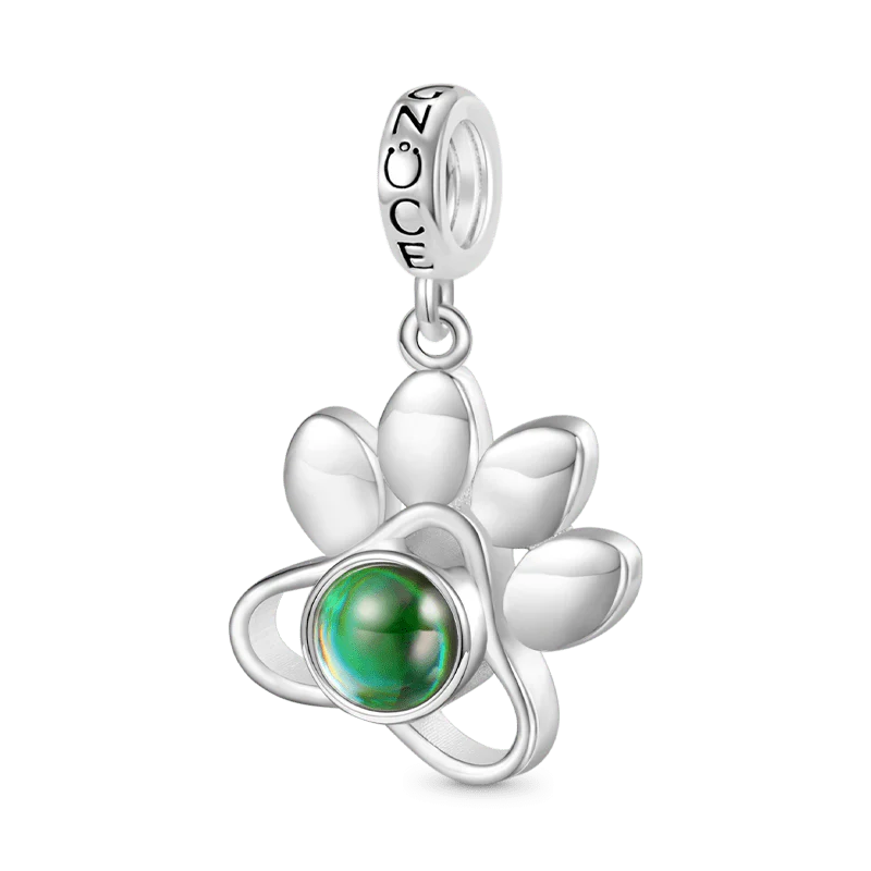 Gnoce Projection Pet Paw Personalized Photo Charm Platinum-plated Silver Blend - Image 2