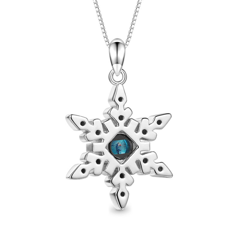 Gnoce Projection Snowflake Personalized Photo Necklace - Image 3
