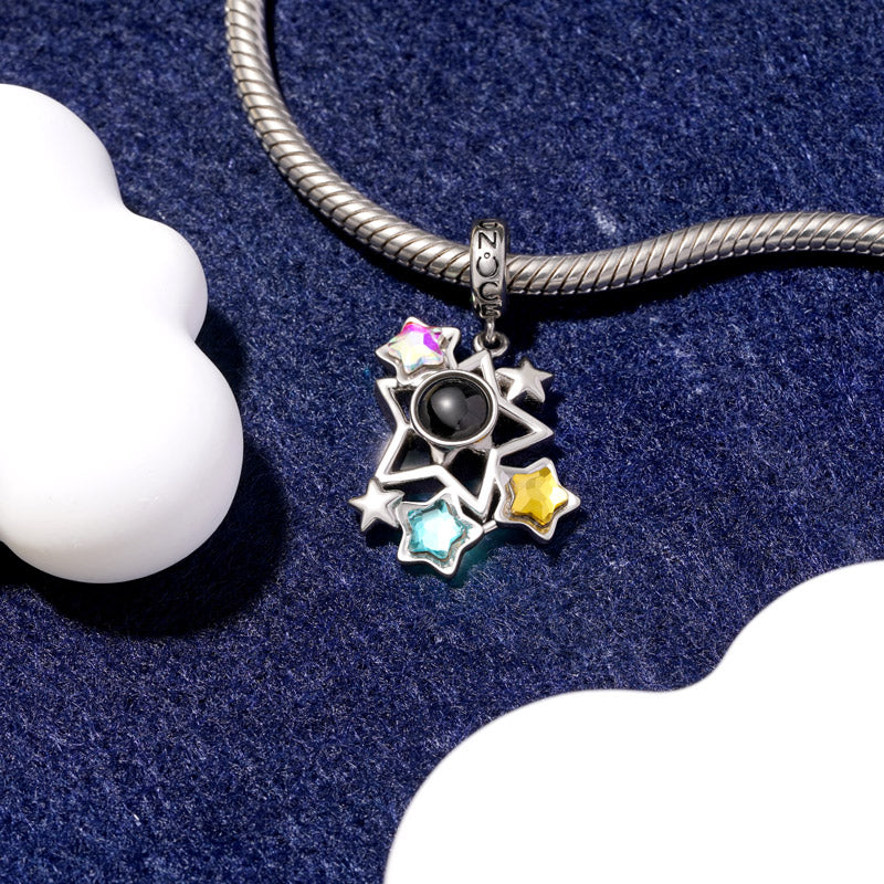 Gnoce Projection Stars Cluster Photo Charm Platinum-plated Silver Blend - Image 4