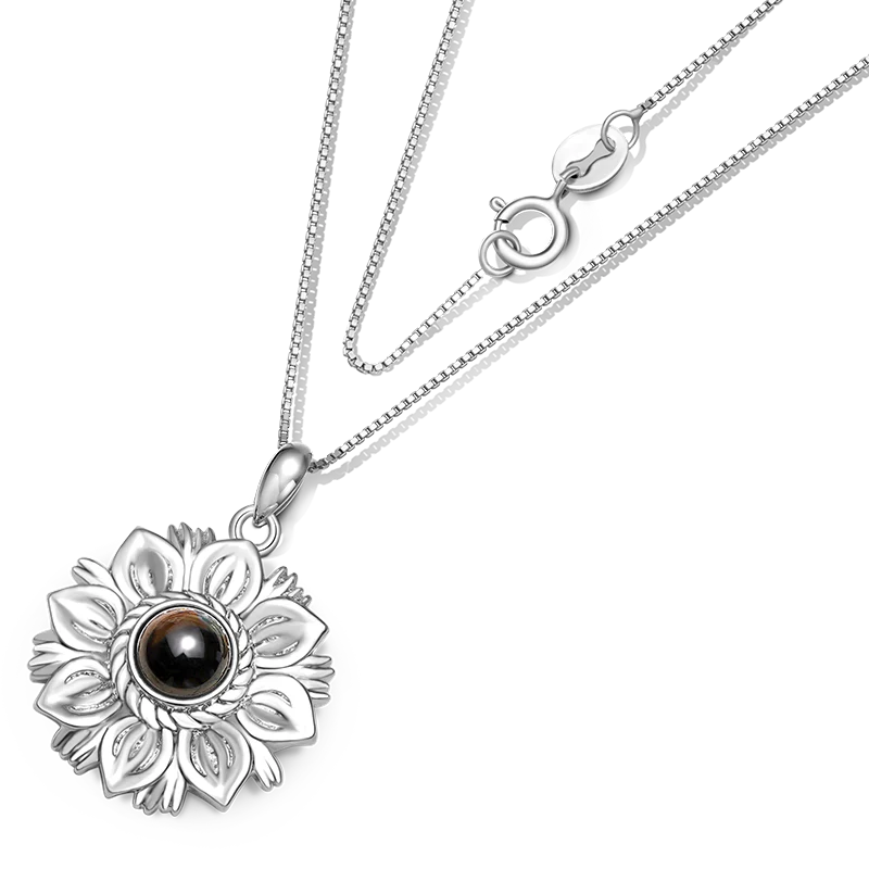 Gnoce Projection Sunflower Personalized Photo Necklace - Image 2
