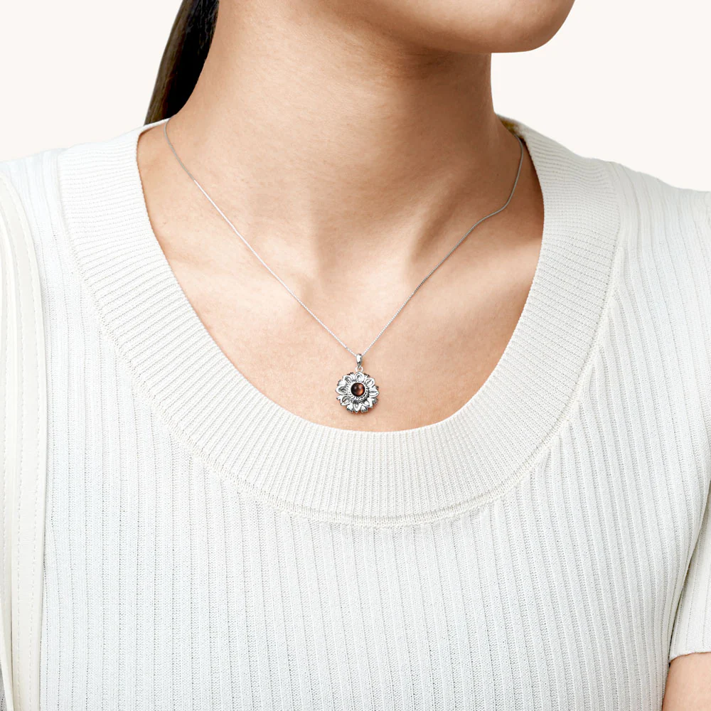 Gnoce Projection Sunflower Personalized Photo Necklace - Image 3