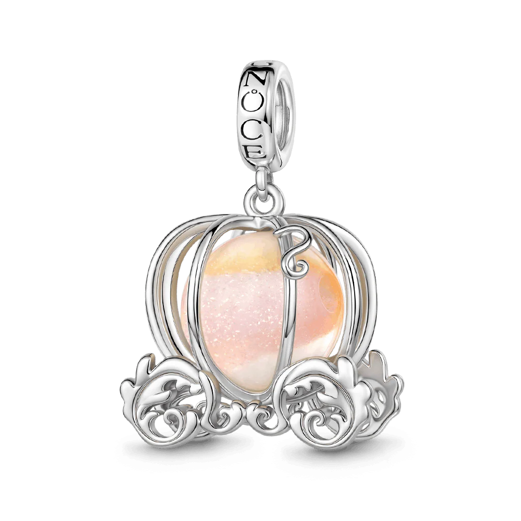 Gnoce  Pumpkin Carriage Charm Platinum-plated Silver Blend