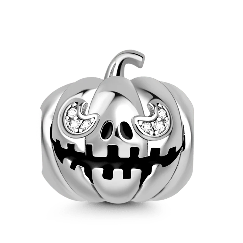 Pumpkin Monster Charm Bead Sterling Silver