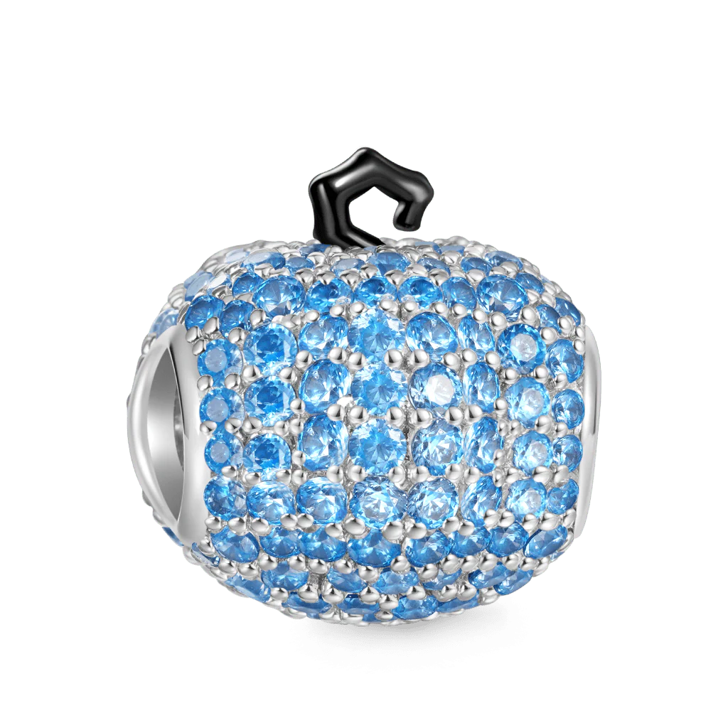 Gnoce Pave Diamond Pumpkin Zombie Charm Platinum-plated Silver Blend - Image 2