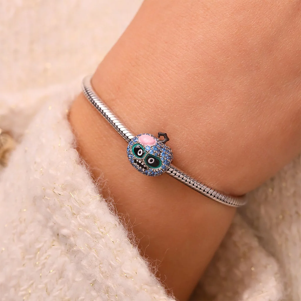 Gnoce Pave Diamond Pumpkin Zombie Charm Platinum-plated Silver Blend - Image 5