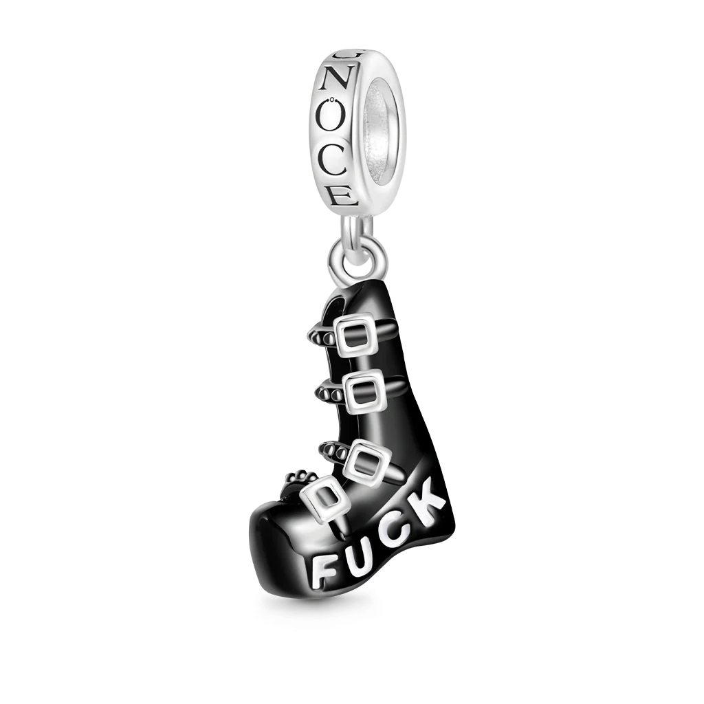 Gnoce Gothic Punk Demonia Boots Charm Platinum-plated Silver Blend