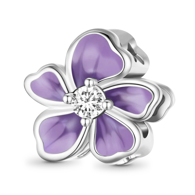 Gnoce Purple Flower Charm