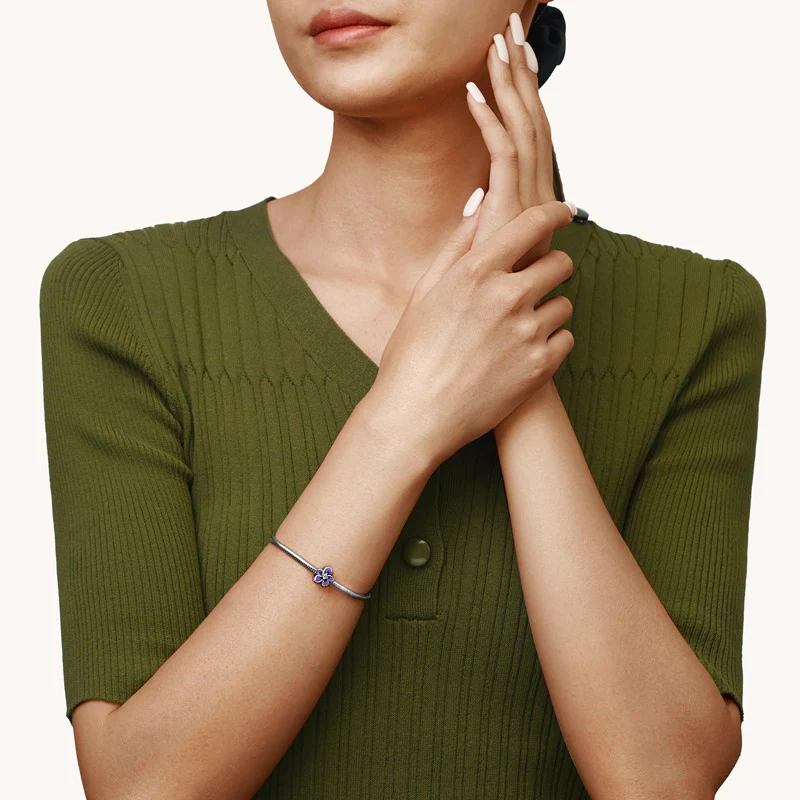Gnoce Purple Flower Charm - Image 3