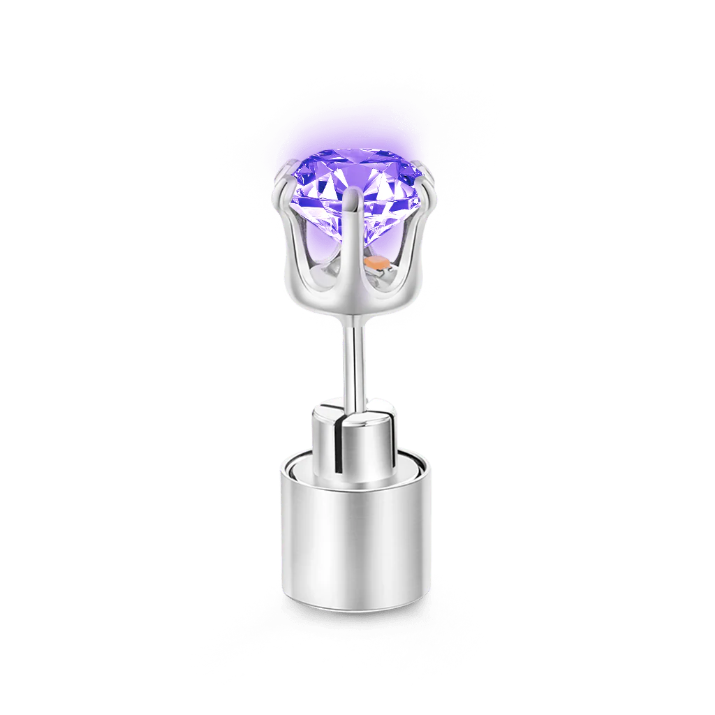 Gnoce Purple Party Light-up LED Stud Earring - Image 2