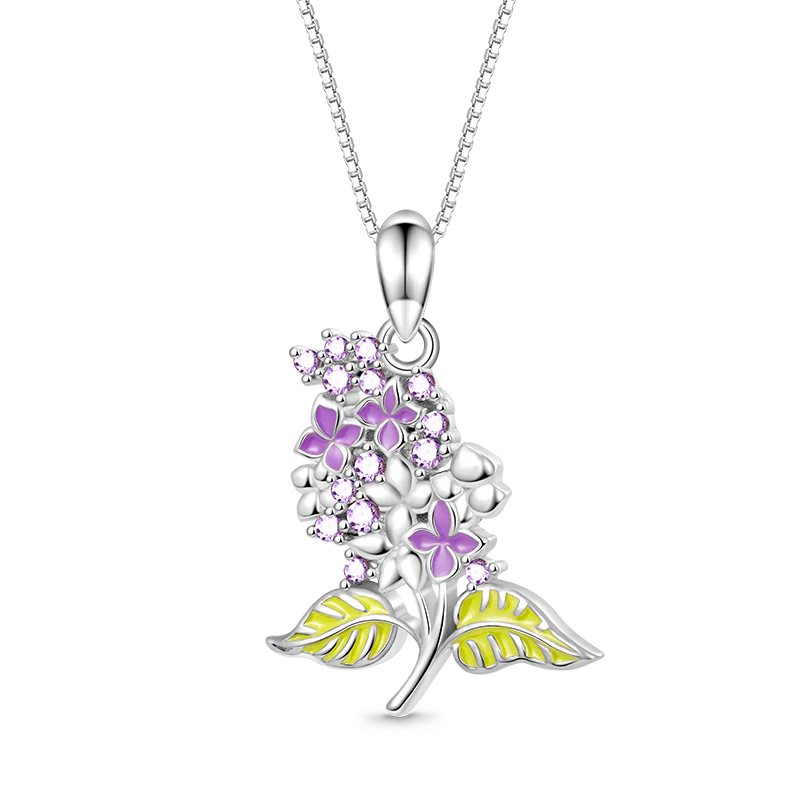 Gnoce Purple Lilac Flower Necklace