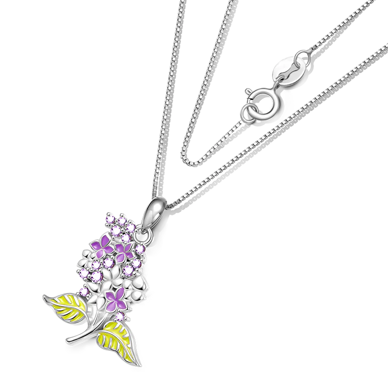 Gnoce Purple Lilac Flower Necklace - Image 3