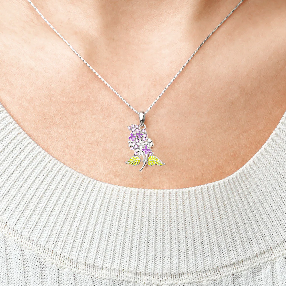 Gnoce Purple Lilac Flower Necklace - Image 5