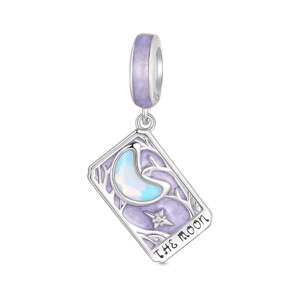 Gnoce Purple Moon Tarot Card Pendant Dangle Charm