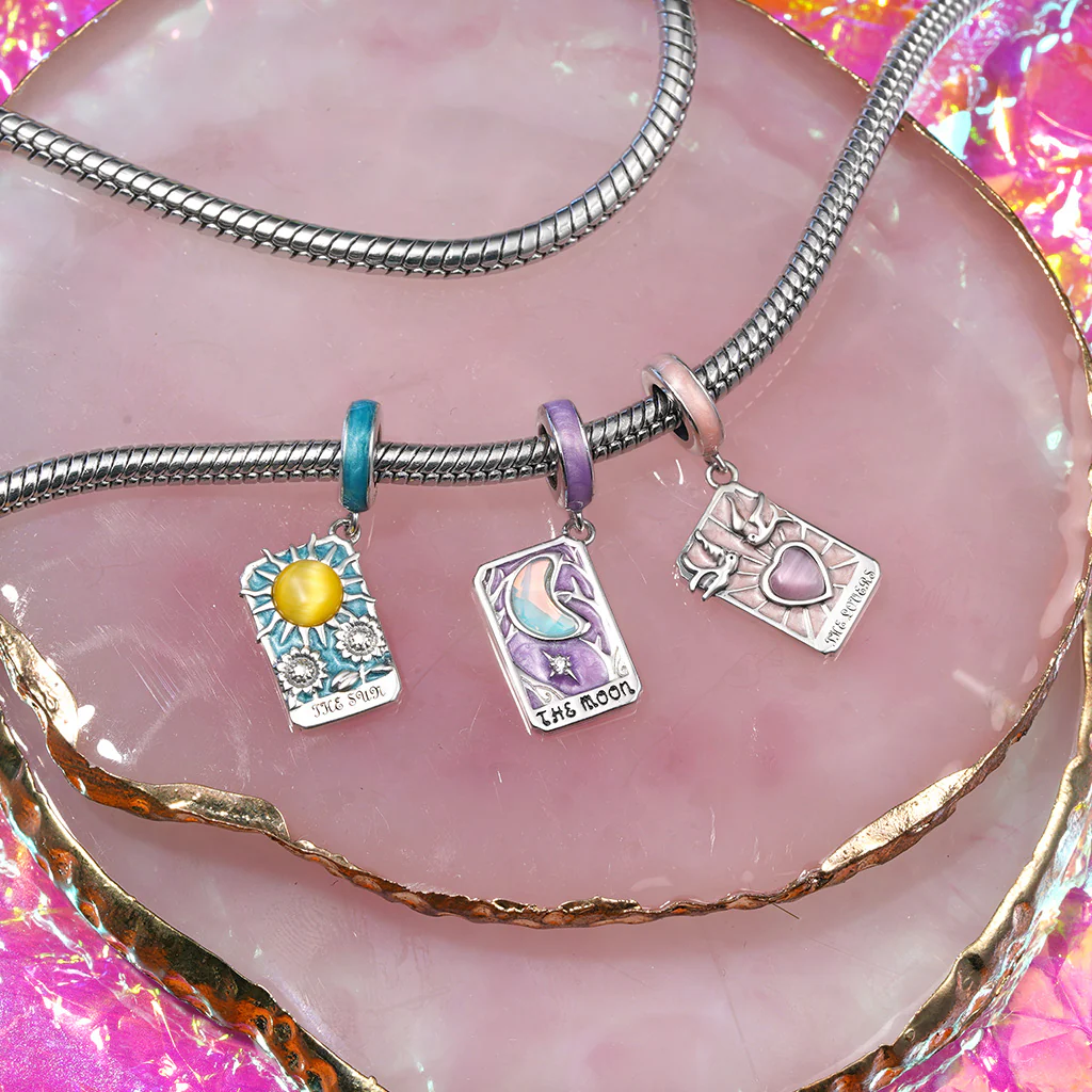 Gnoce Purple Moon Tarot Card Pendant Dangle Charm - Image 3