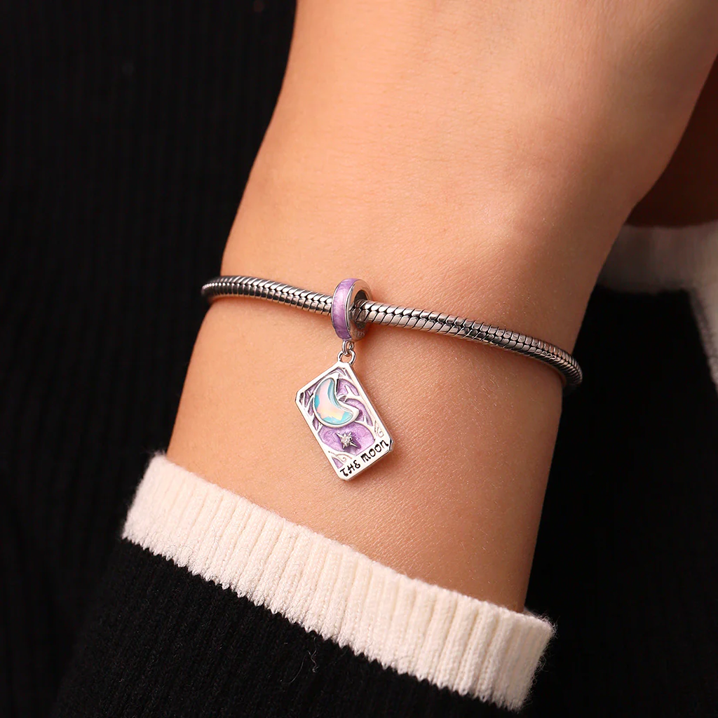 Gnoce Purple Moon Tarot Card Pendant Dangle Charm - Image 6