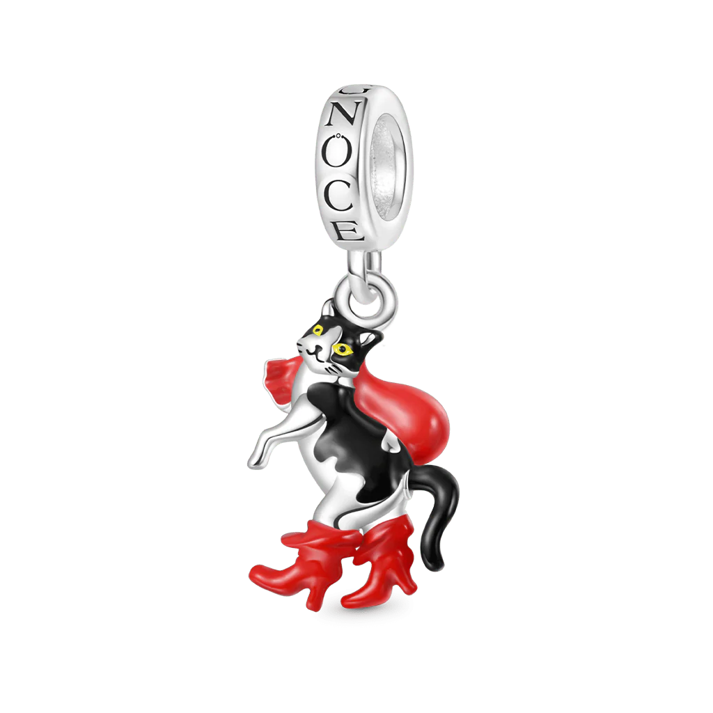 Gnoce Puss In Boots Red Bag Pendant Dangle Charm