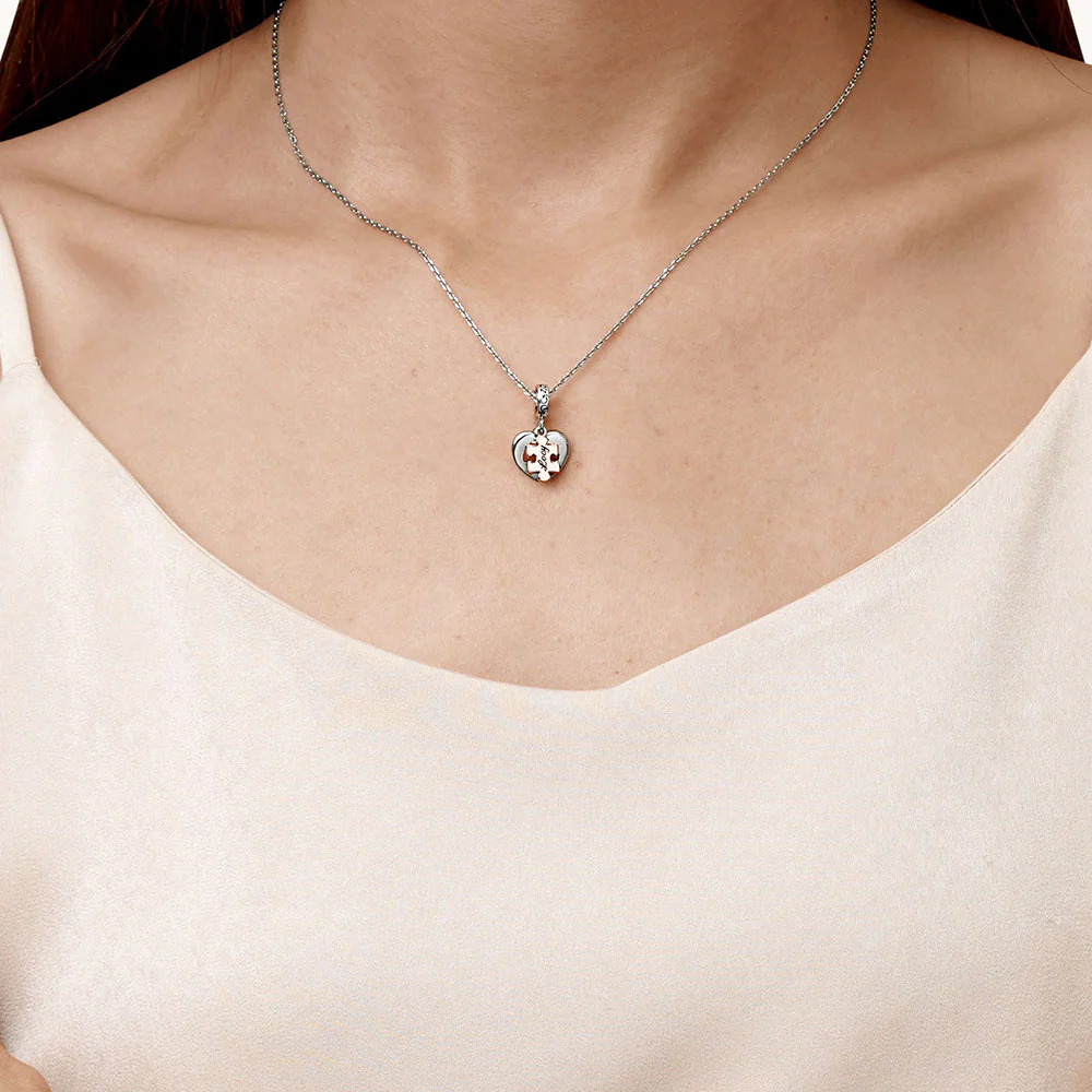 Gnoce Love Puzzle Engravable Charm Platinum-plated Silver Blend - Image 4