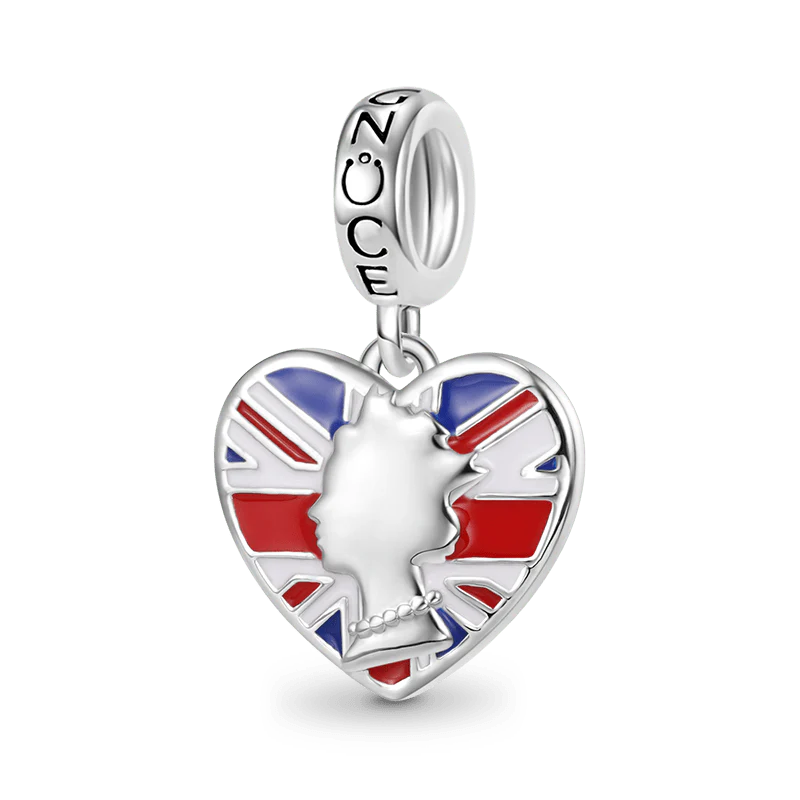 Gnoce Queen Heart Charm Platinum-plated Silver Blend