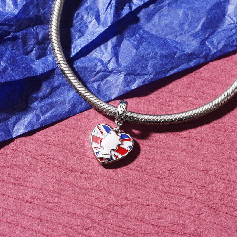 Gnoce Queen Heart Charm Platinum-plated Silver Blend - Image 3