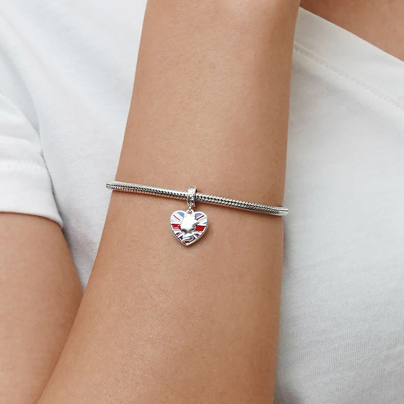 Gnoce Queen Heart Charm Platinum-plated Silver Blend - Image 5