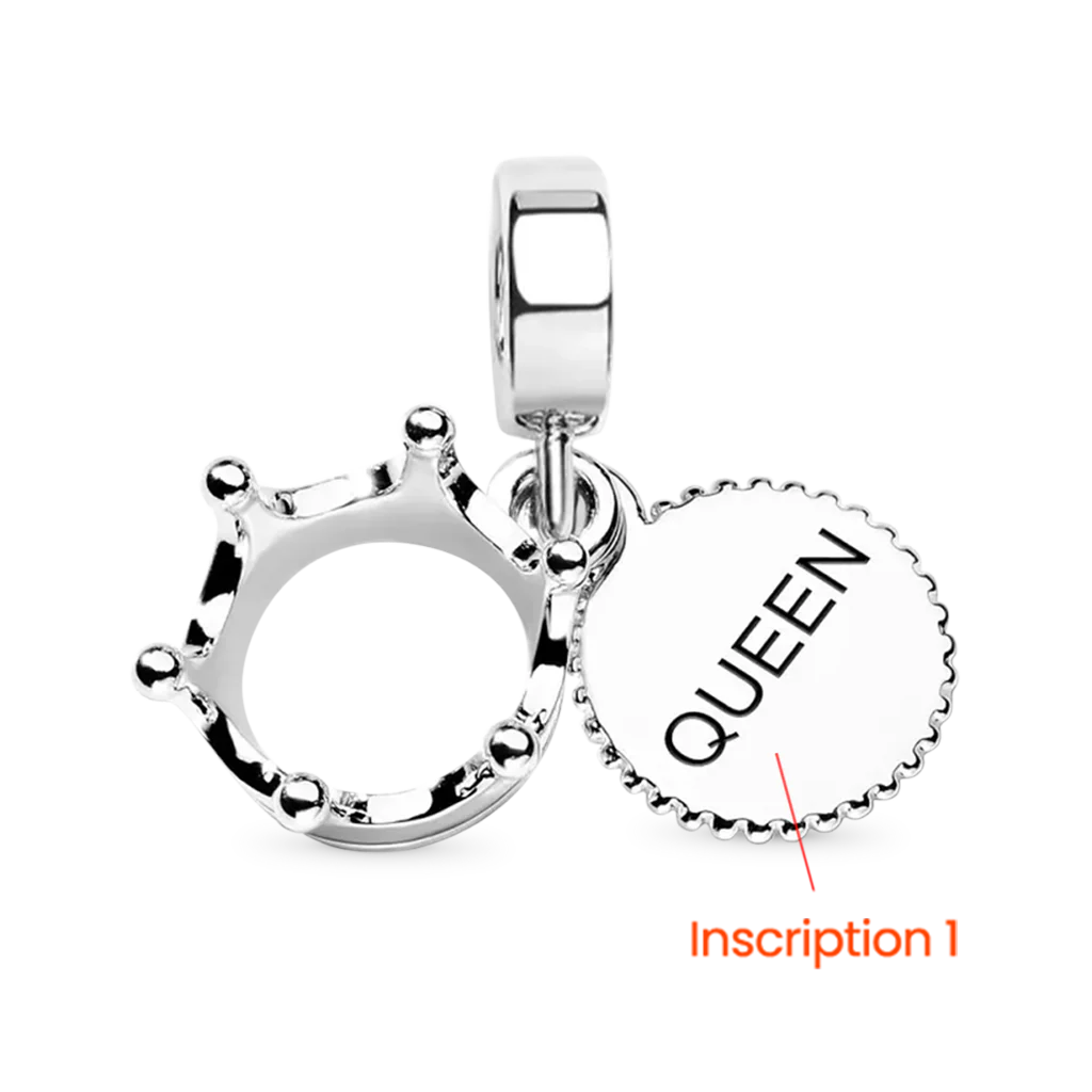 Gnoce Three Tone Queen & Regal Crown Pendant Dangle Charm - Image 2
